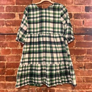 Mii Collection Au Jardin Dress green and white plaid - Medium